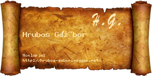 Hrubos Gábor névjegykártya