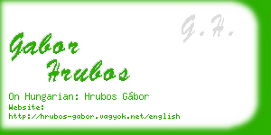 gabor hrubos business card